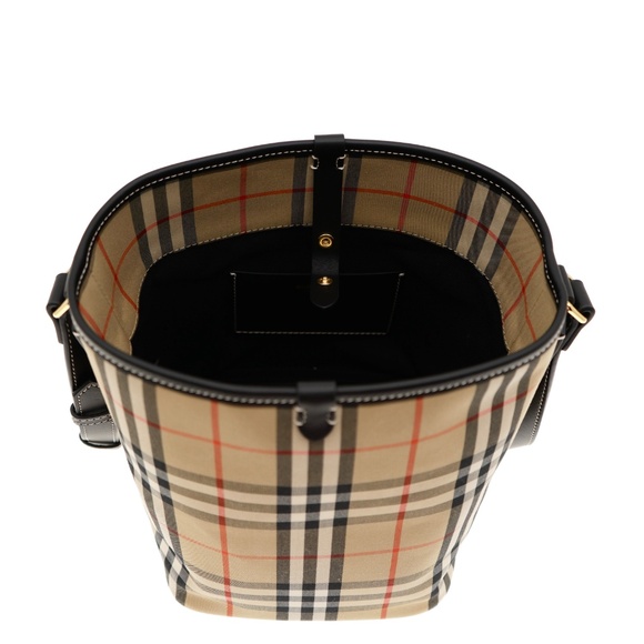 Burberry Ashby Bucket Bag Archive Beige House Check Canvas New - Picture 5 of 7